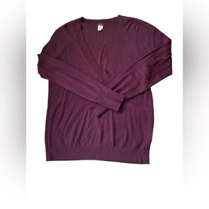 J. Crew Women's V-Neck Sweater in Deep Purple